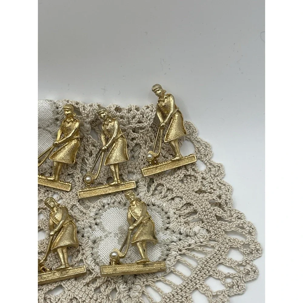 Vintage Retro Women's Golf Pin Vintage Gold Tone Wiesner Lot Of Pins Qty13‎